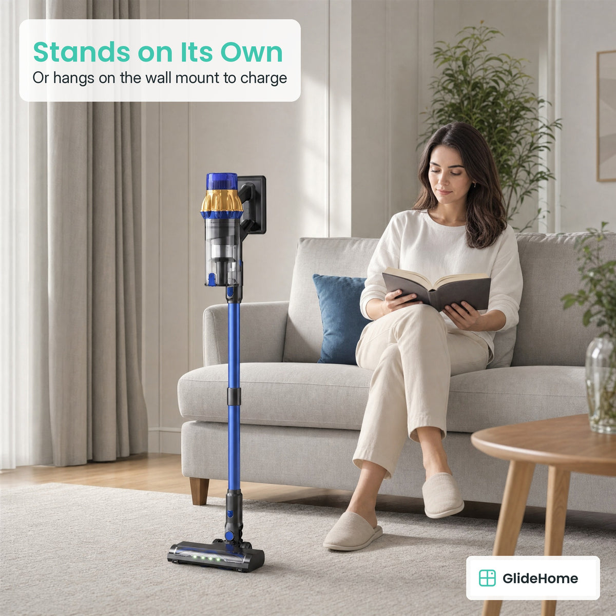 Cordless Stick Vacuum - Stands on Its Own. Or hangs on the wall mount to charge