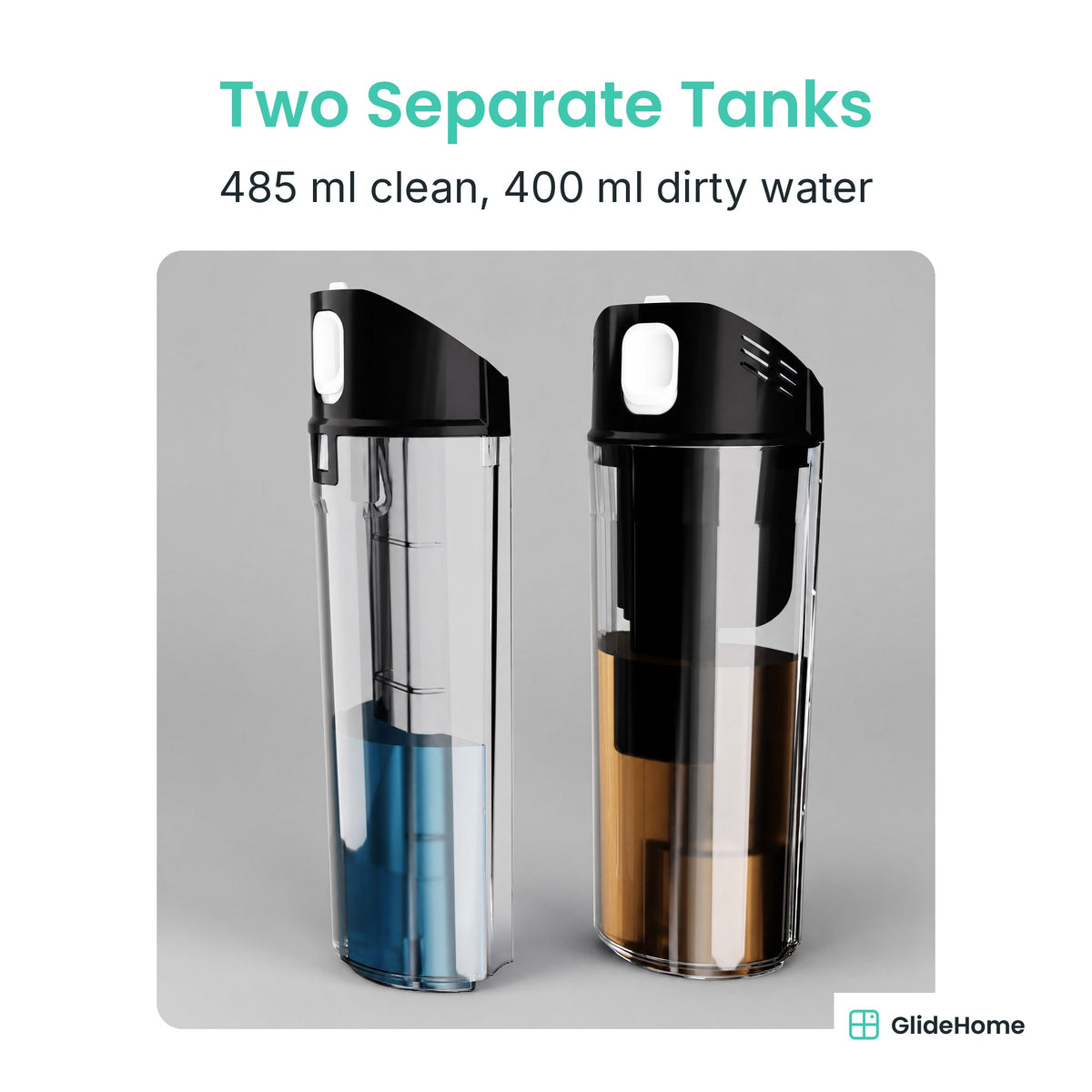 Cordless Wet-Dry Floor Scrubber - Two Separate Tanks. 485 ml clean, 400 ml dirty water