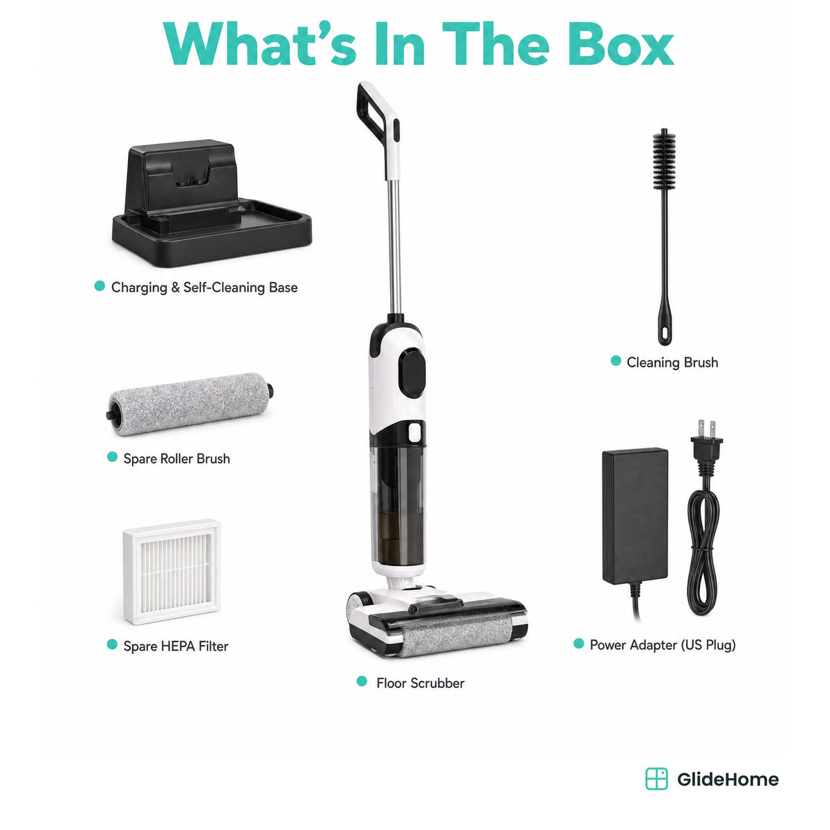 Cordless Wet-Dry Floor Scrubber - what's in the box