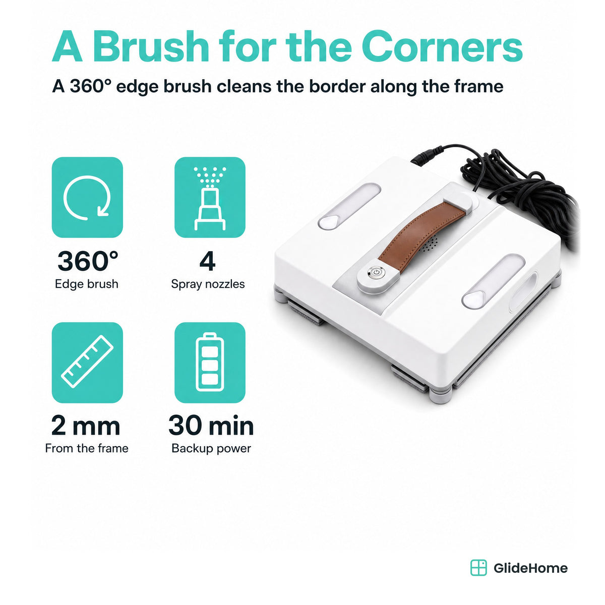 Corner-Reach Window Cleaning Robot - specifications