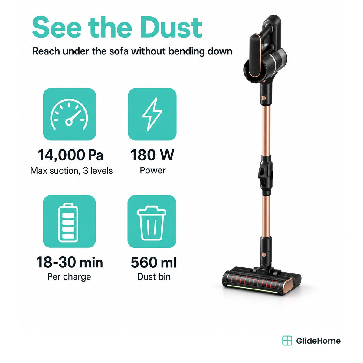 Foldable Cordless Stick Vacuum - specifications