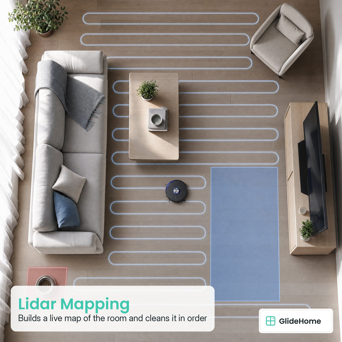 Lidar Robot Vacuum and Mop - Lidar Mapping. Builds a live map of the room and cleans it in order
