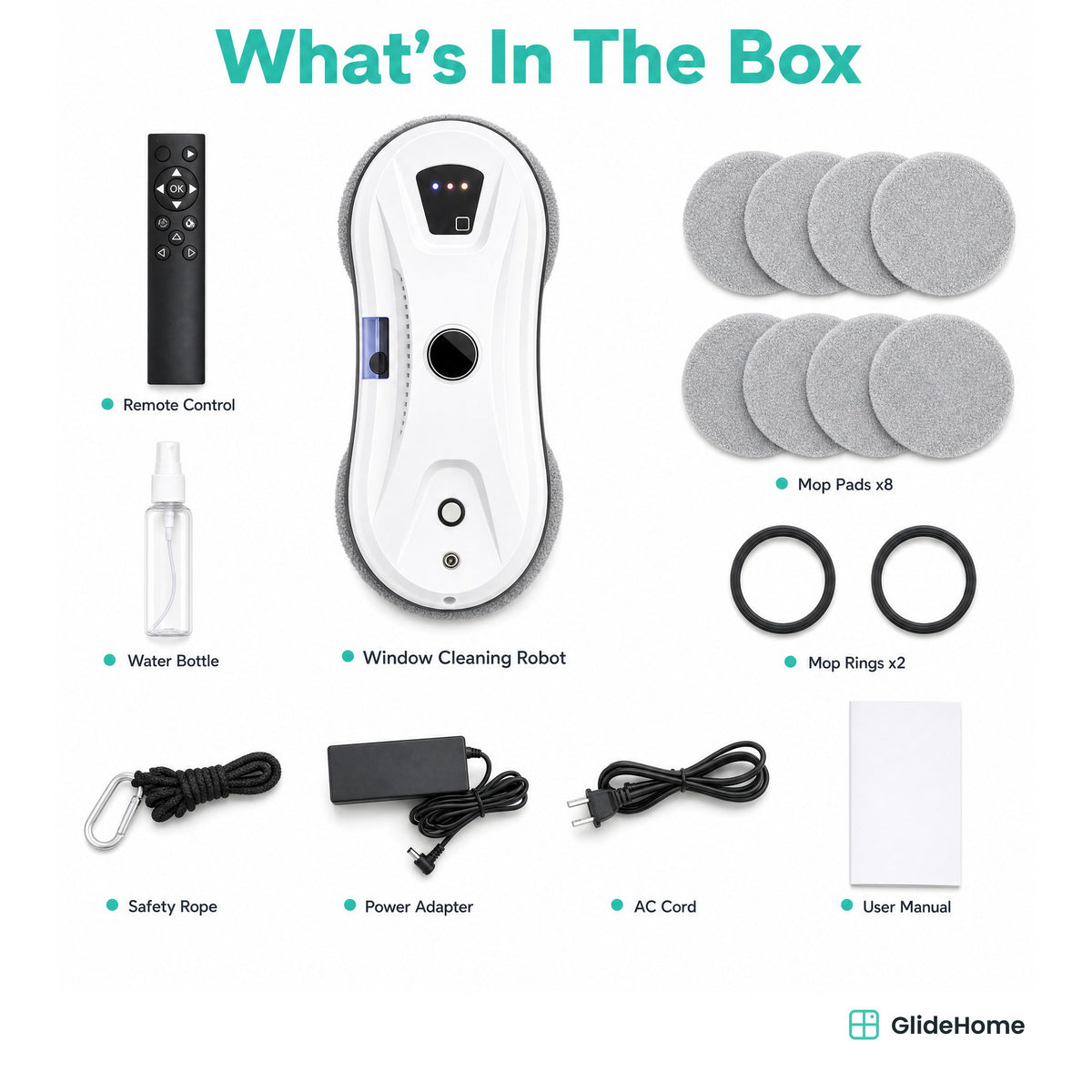 Mist Spray Window Cleaning Robot - what's in the box
