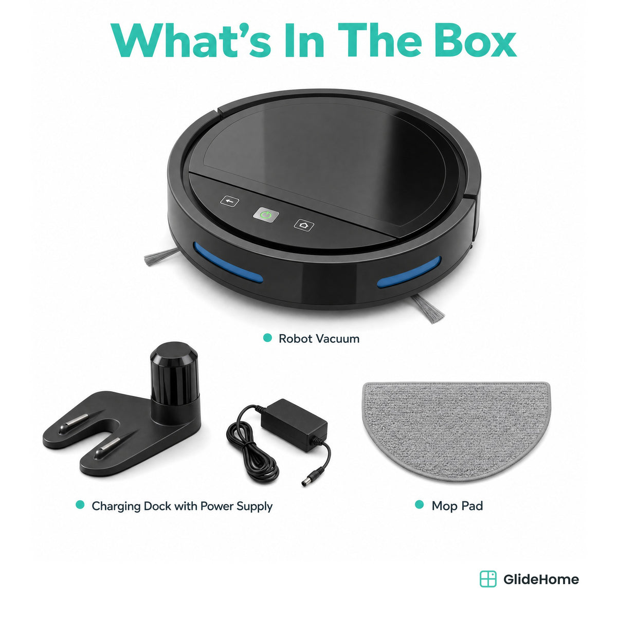 Robot Vacuum and Mop with Self-Charging Dock - what's in the box
