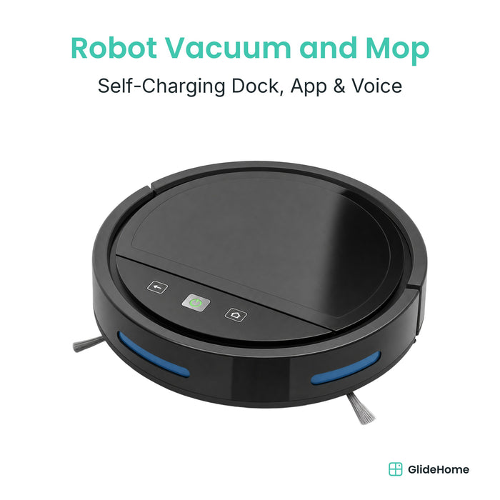 Robot Vacuum and Mop with Self-Charging Dock - App & Voice Control, 2,500Pa Suction, 7.5cm Slim Body