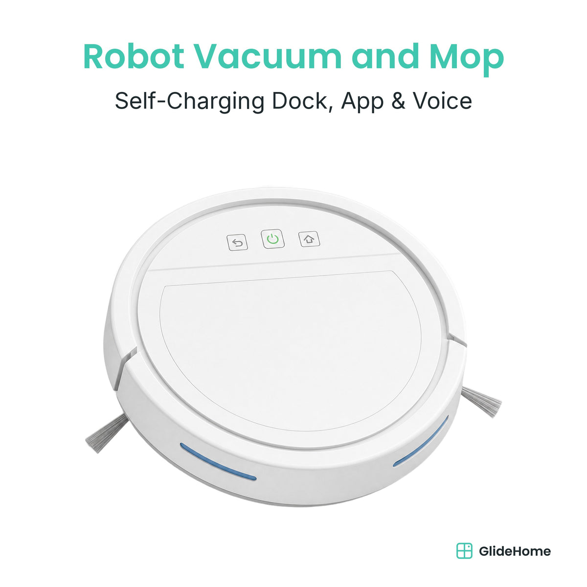 Robot Vacuum and Mop with Self-Charging Dock in white - Self-Charging Dock, App & Voice