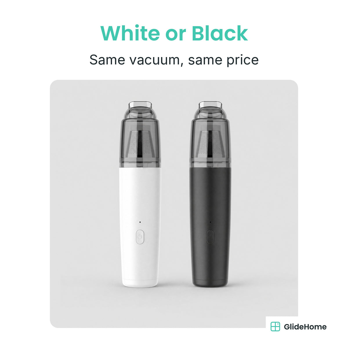 Slim Cordless Car Vacuum - White or Black. Same vacuum, same price