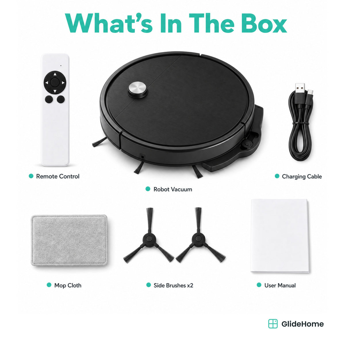 Slim Robot Vacuum and Mop with Remote - what's in the box