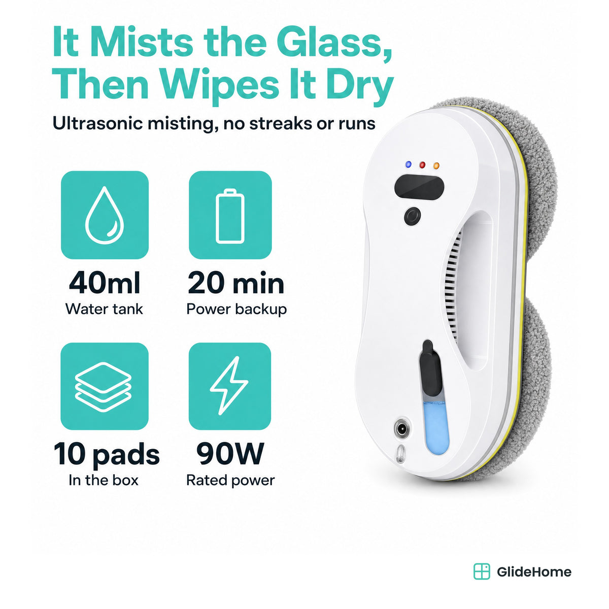 Ultrasonic Spray Window Cleaning Robot - specifications