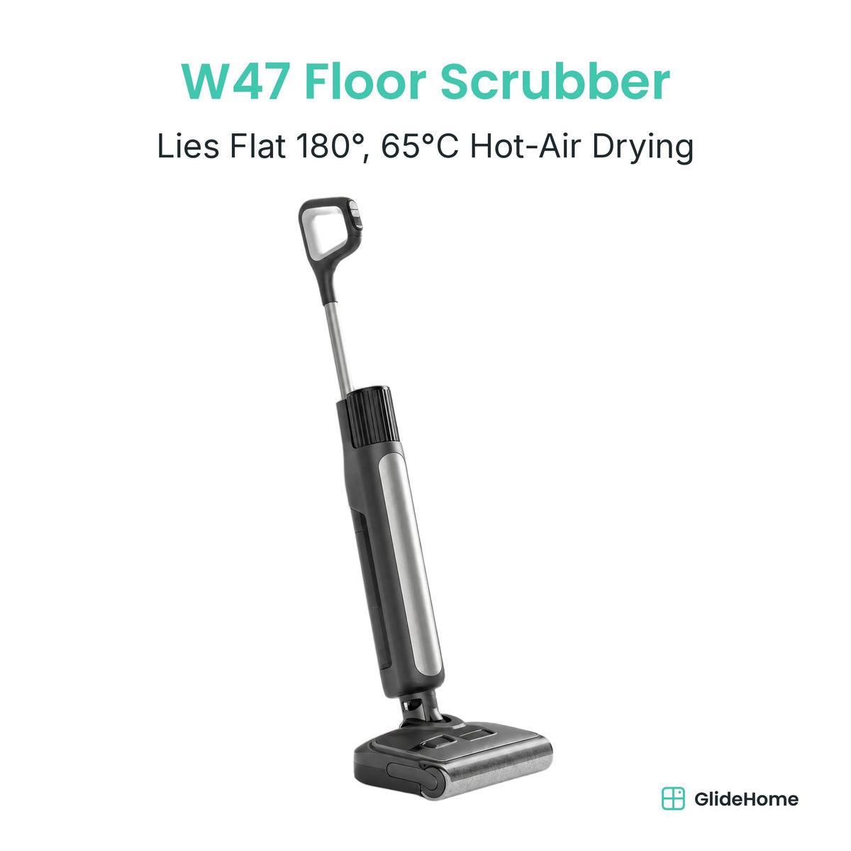W47 Cordless Wet-Dry Floor Scrubber - Lies Flat 180°, 65°C Hot-Air Drying