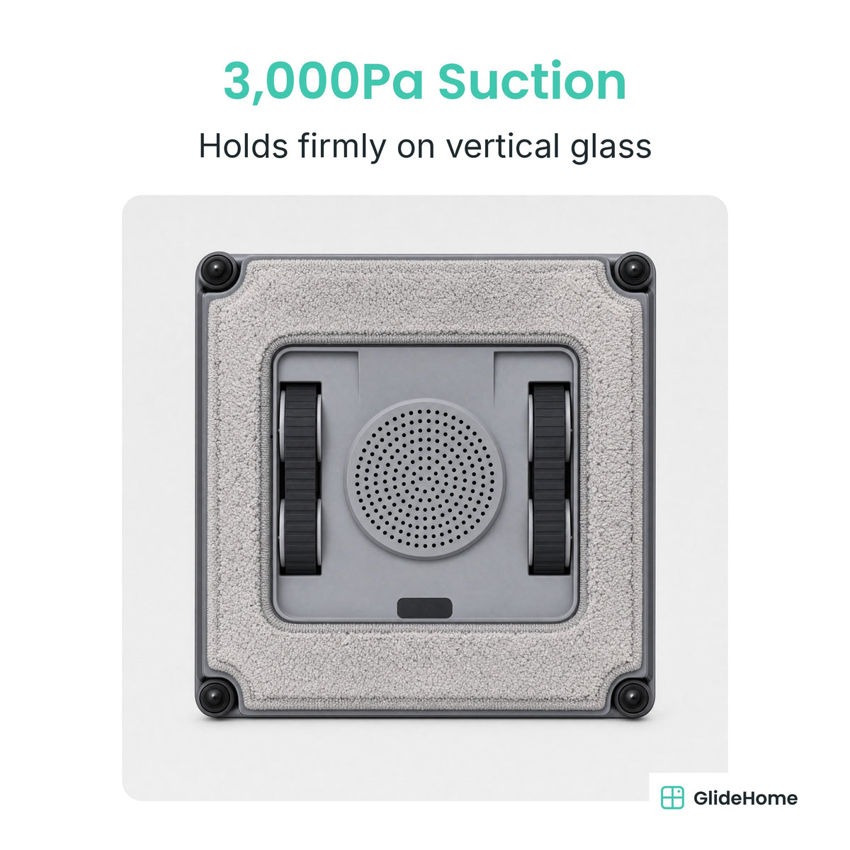 Window Cleaning Robot with Two-Way Water Spray - 3,000Pa Suction. Holds firmly on vertical glass