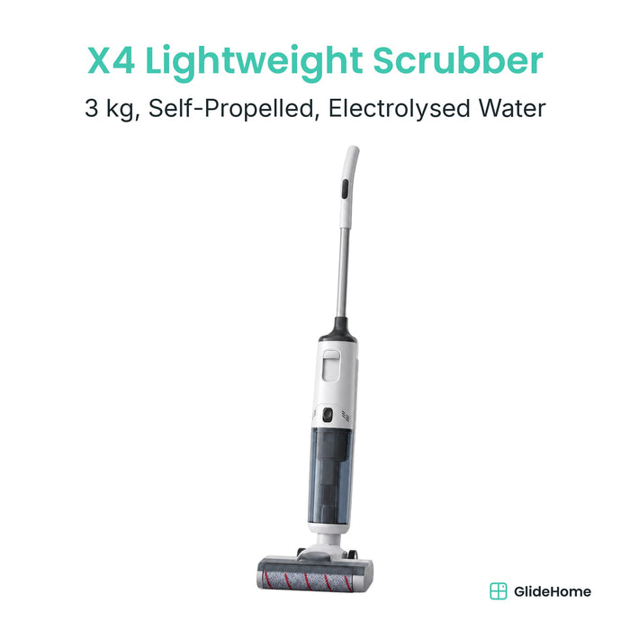 X4 Lightweight Cordless Floor Scrubber - 3 kg, Self-Propelled, Electrolysed Water