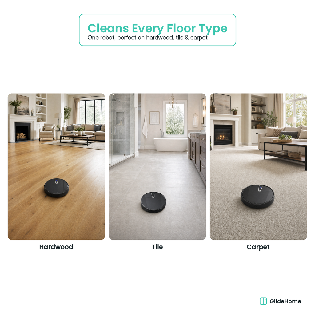 Ultra-Thin 3-in-1 Robot Vacuum and Mop - Sweep, Mop & Suction