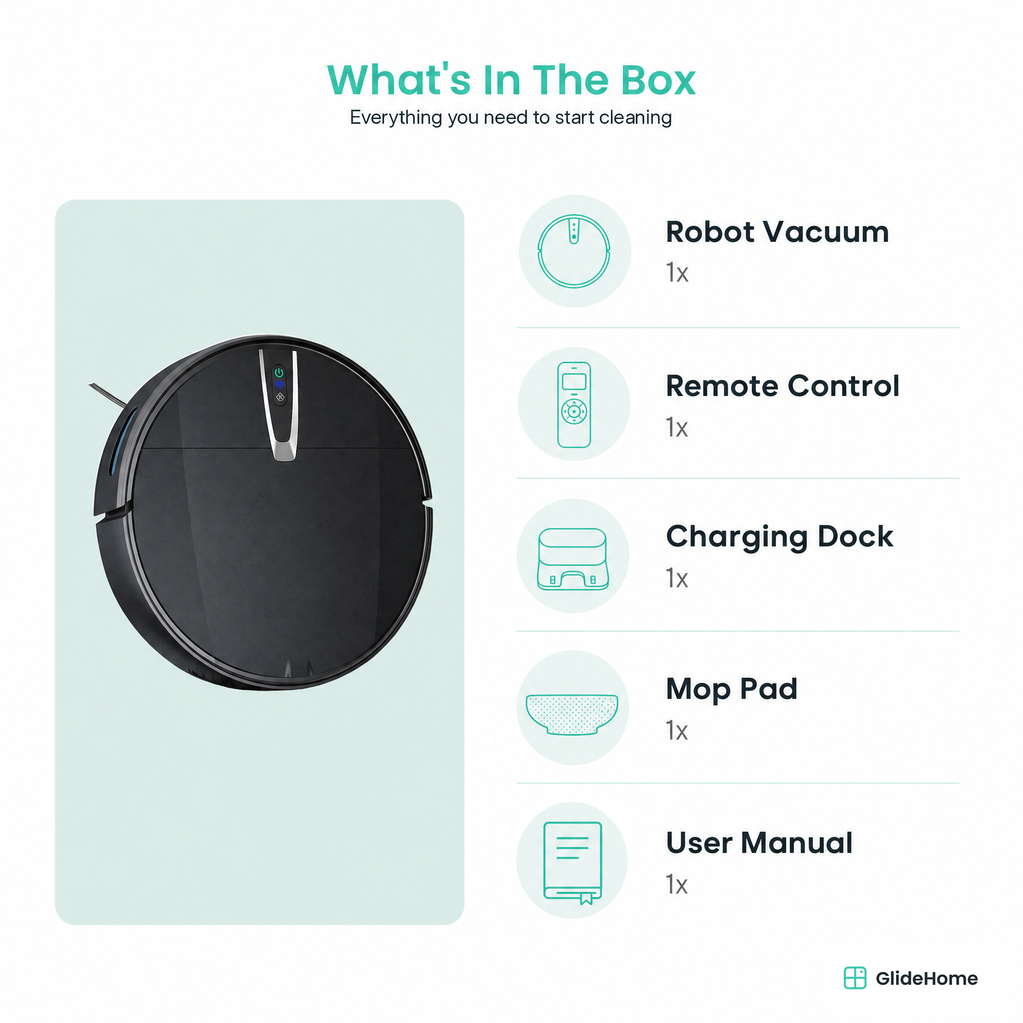 Ultra-Thin 3-in-1 Robot Vacuum and Mop - Sweep, Mop & Suction