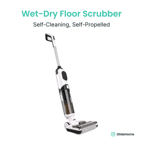 Cordless Wet-Dry Floor Scrubber - Self-Cleaning, Self-Propelled
