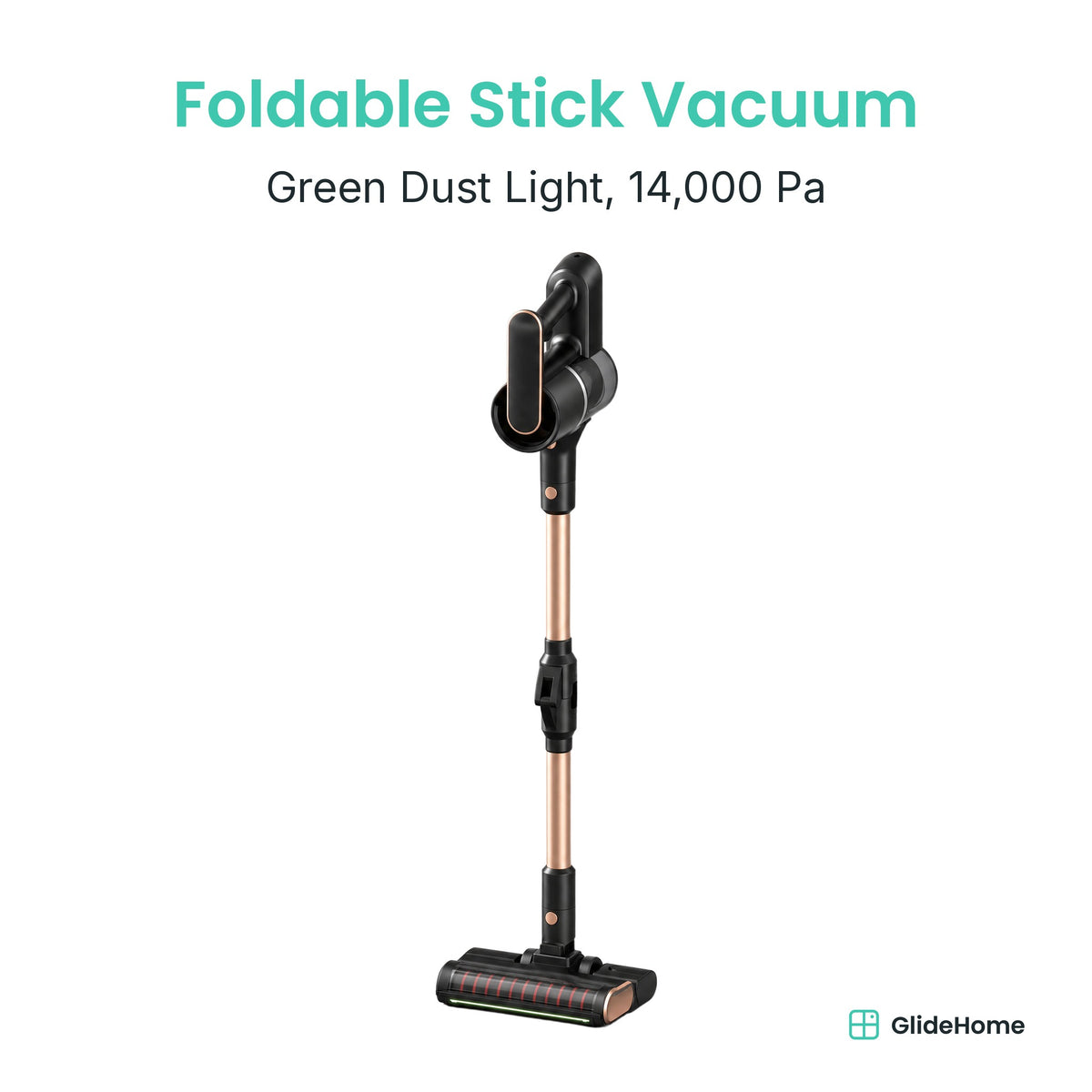 Foldable Cordless Stick Vacuum - Green Dust Light, 14,000 Pa