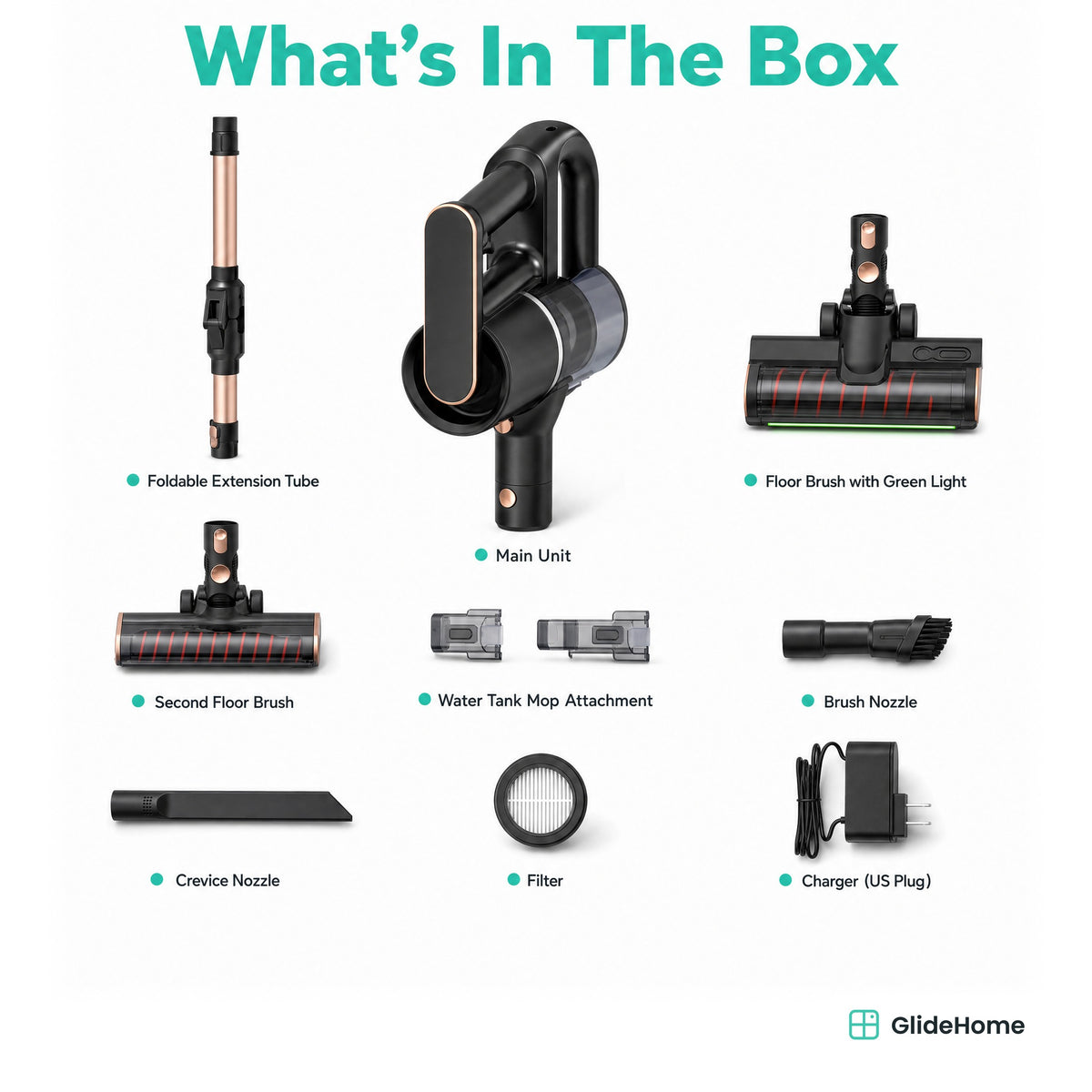 Foldable Cordless Stick Vacuum - what's in the box