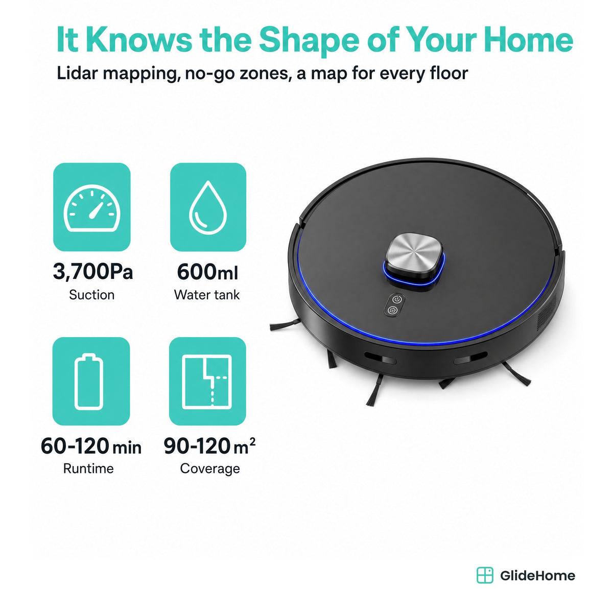 Lidar Robot Vacuum and Mop - specifications