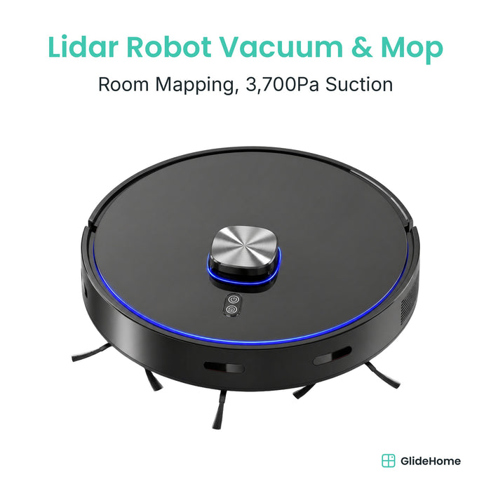 Lidar Robot Vacuum and Mop - Room Mapping, No-Go Zones, App Control, 3,000Pa+ Suction