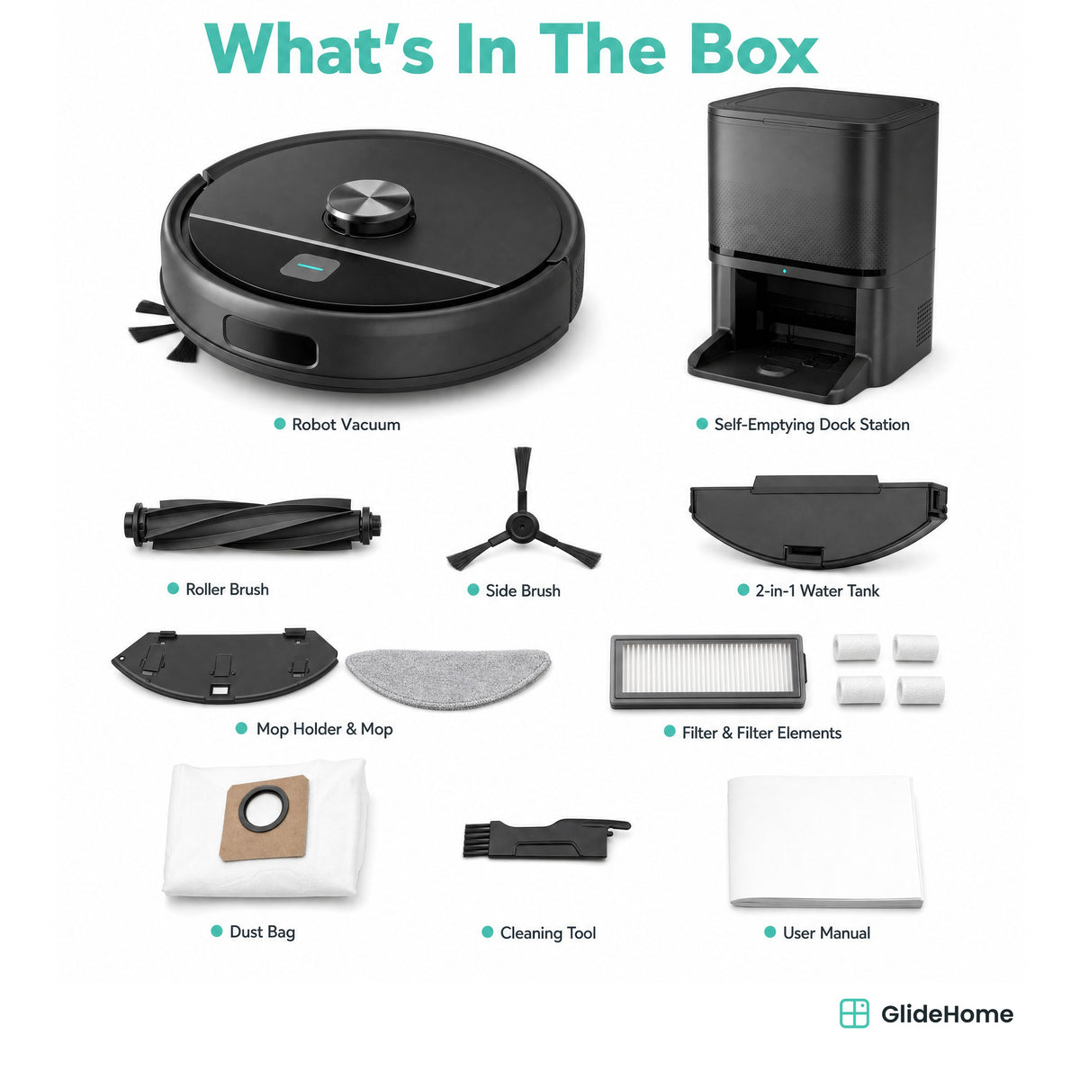 Lidar Robot Vacuum & Mop with Self-Emptying Station - what's in the box