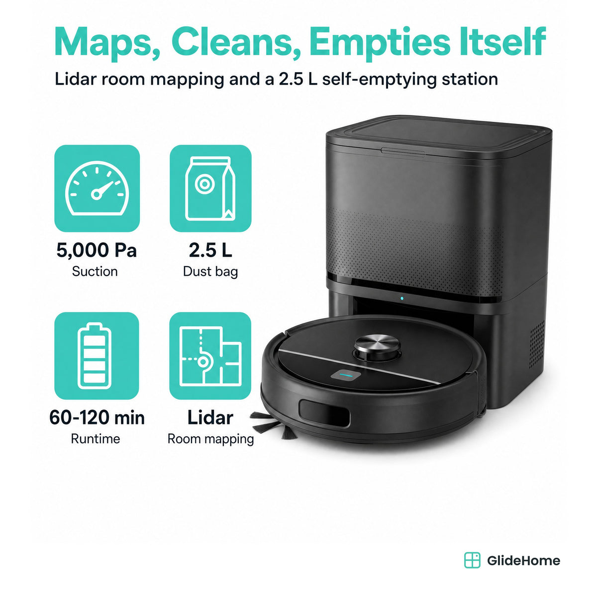 Lidar Robot Vacuum & Mop with Self-Emptying Station - specifications