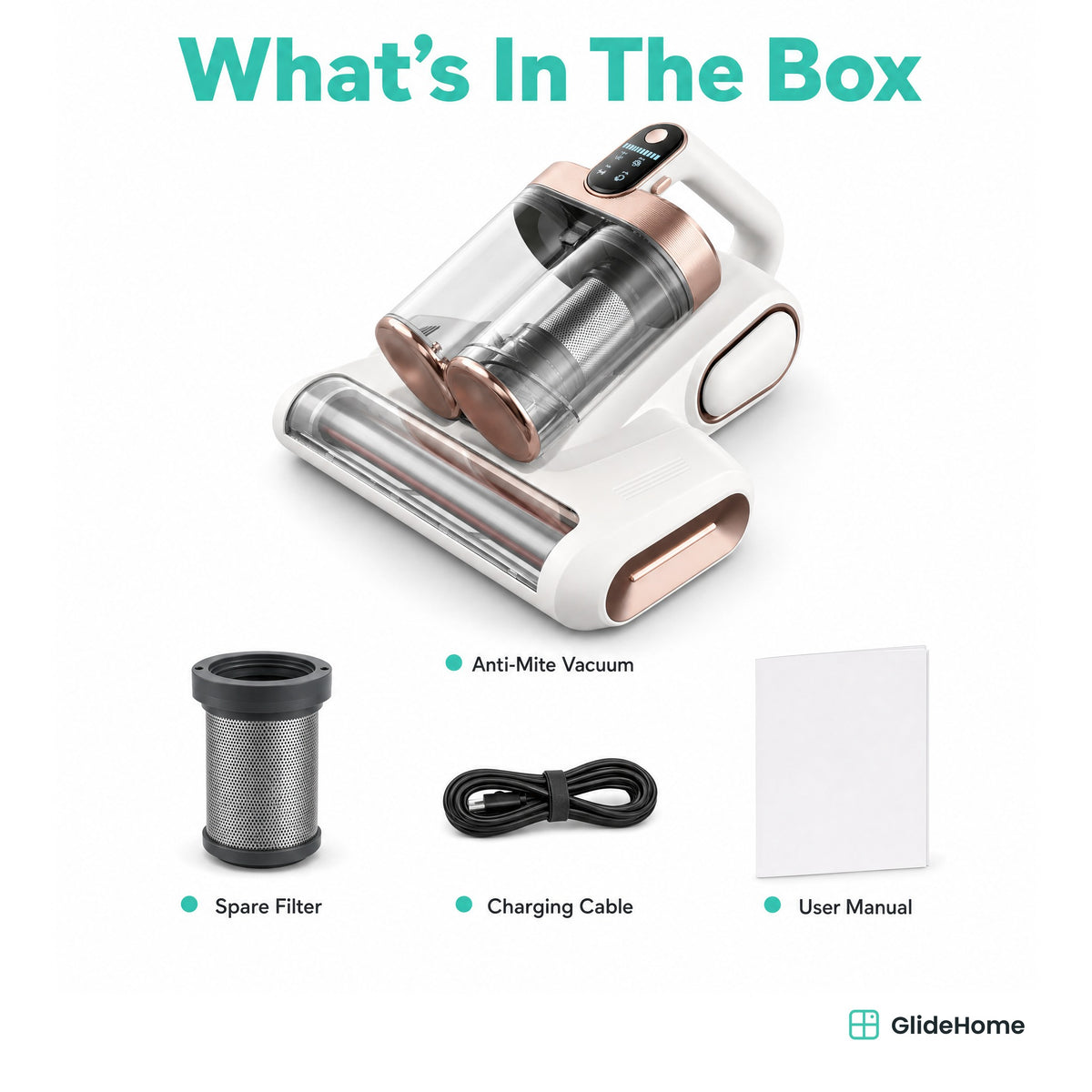 LP018 Twin-Cup Anti-Mite Vacuum - what's in the box