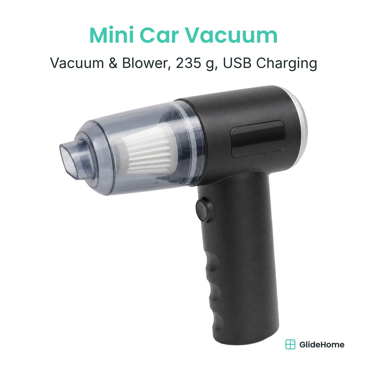 Mini Cordless Car Vacuum - Vacuum & Blower, 235 g, USB Charging