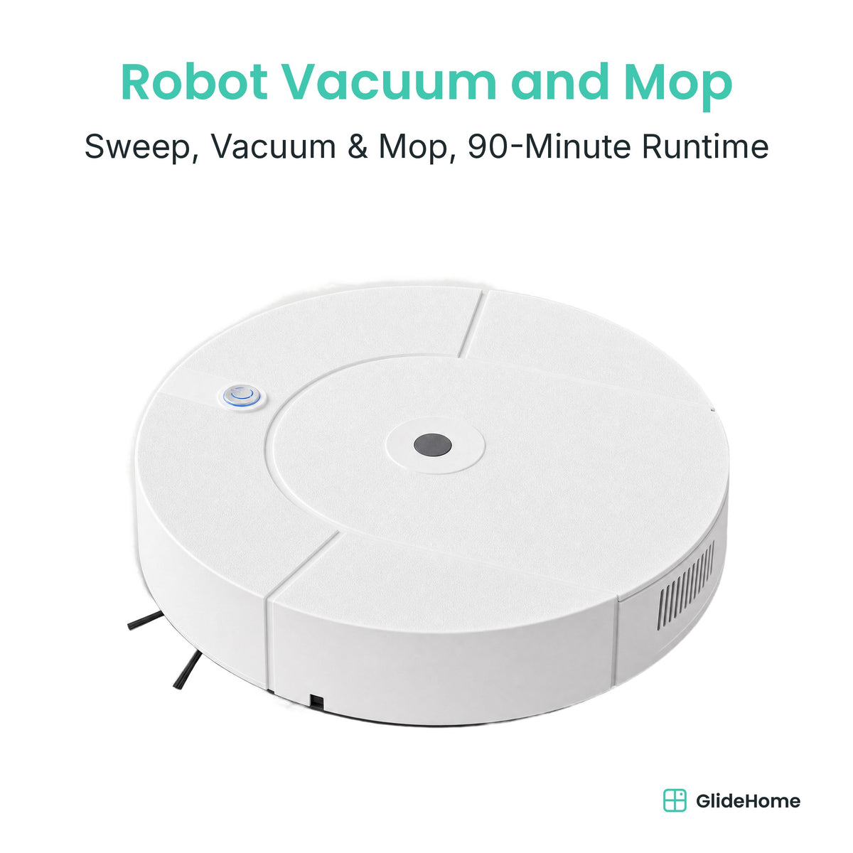 Robot Vacuum and Mop in white - Sweep, Vacuum & Mop, 90-Minute Runtime