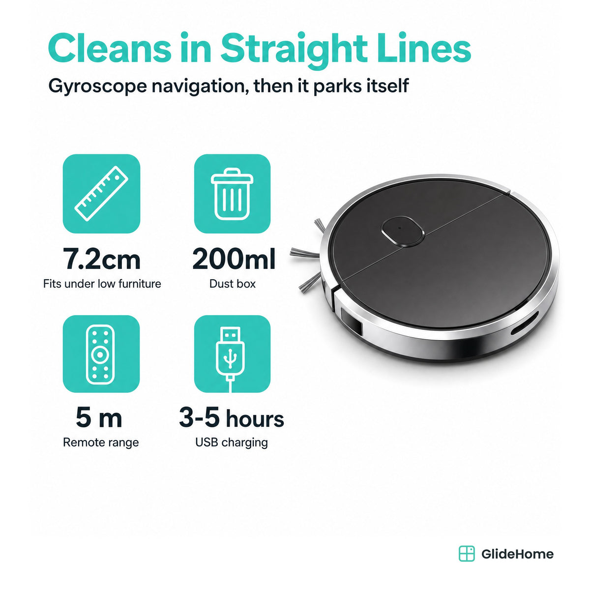 Robot Vacuum and Mop with Remote and Charging Dock - specifications