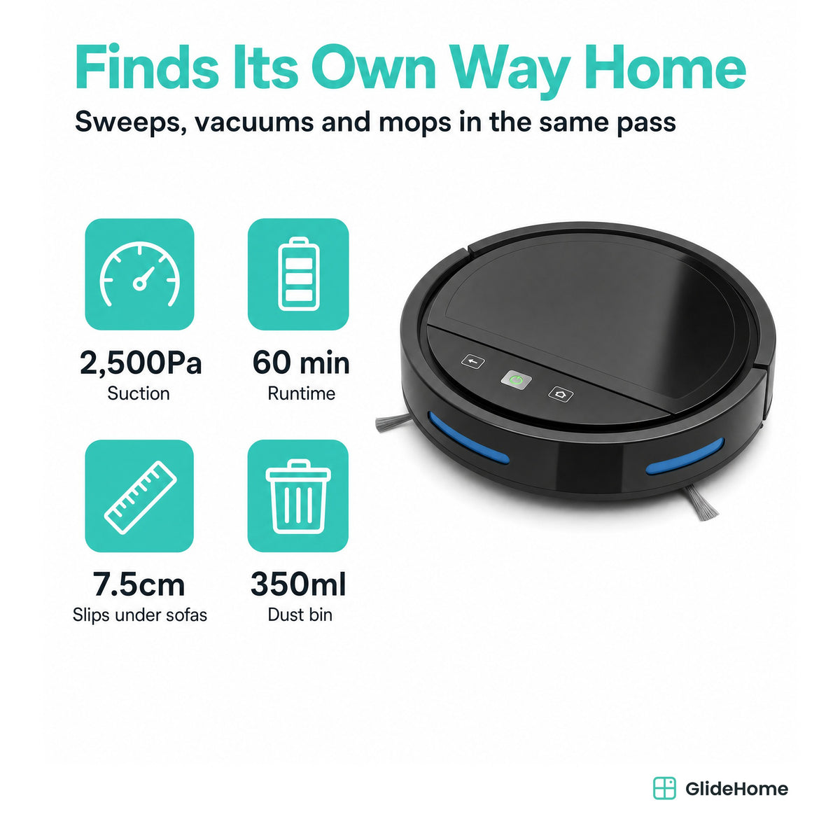 Robot Vacuum and Mop with Self-Charging Dock - specifications