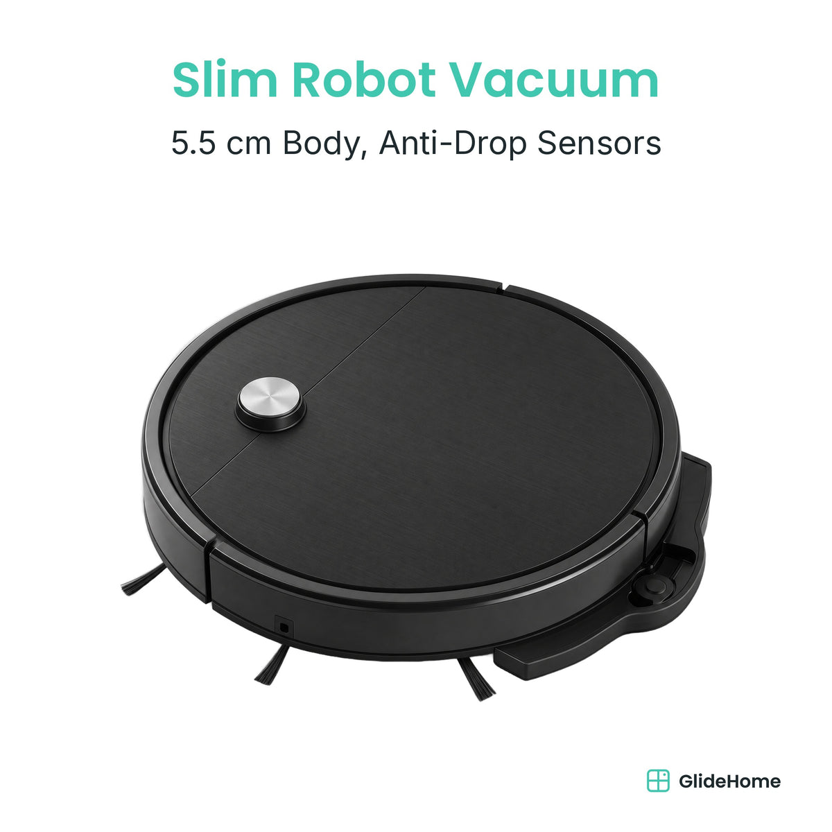 Slim Robot Vacuum and Mop with Remote - 5.5 cm Body, Anti-Drop Sensors