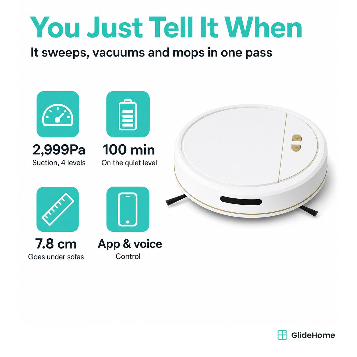 Smart Robot Vacuum and Mop - specifications