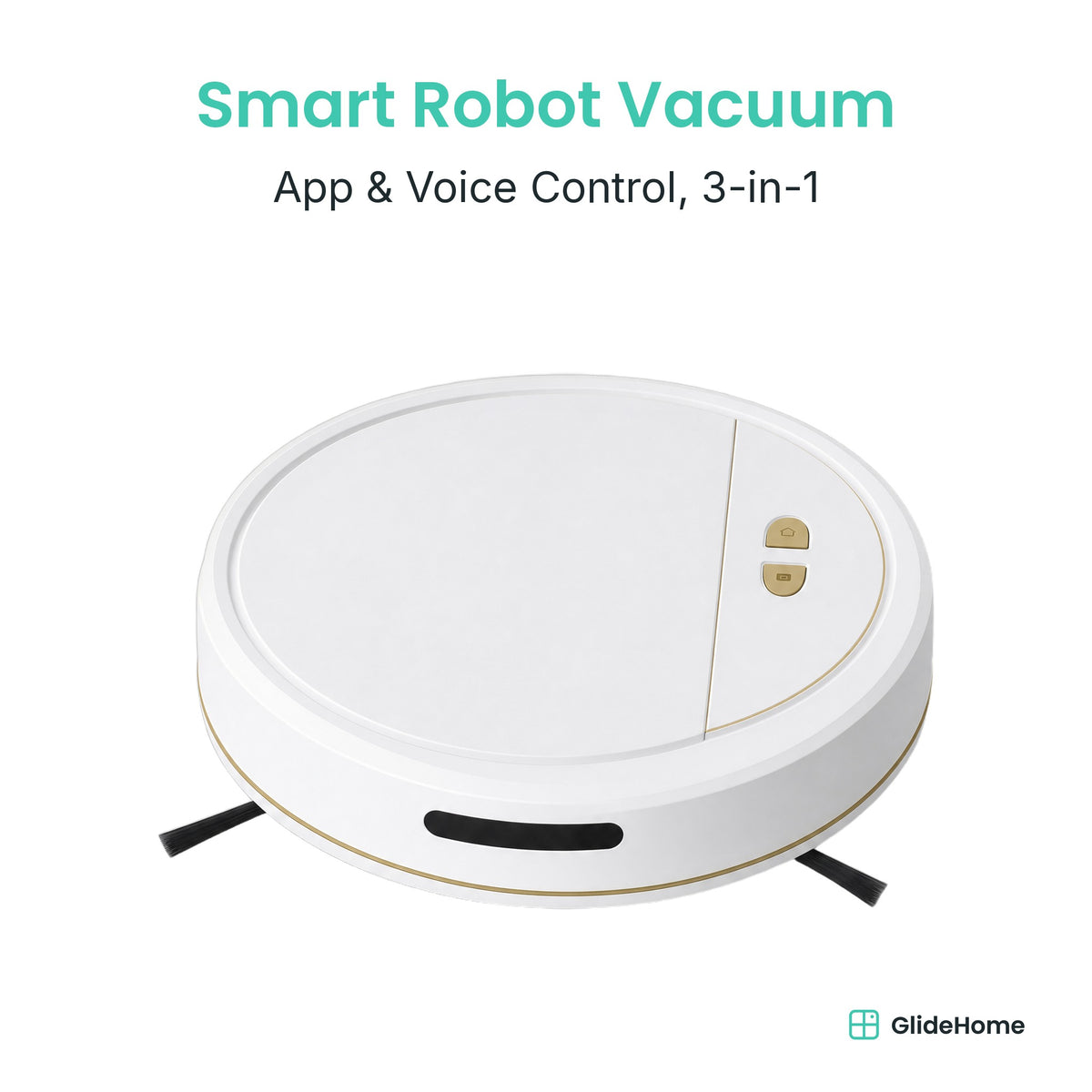 Smart Robot Vacuum and Mop in white - App & Voice Control, 3-in-1