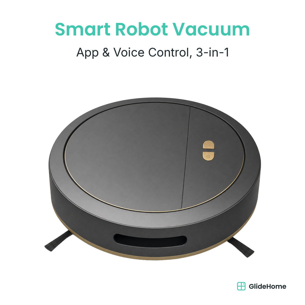 Smart Robot Vacuum and Mop in black - App & Voice Control, 3-in-1