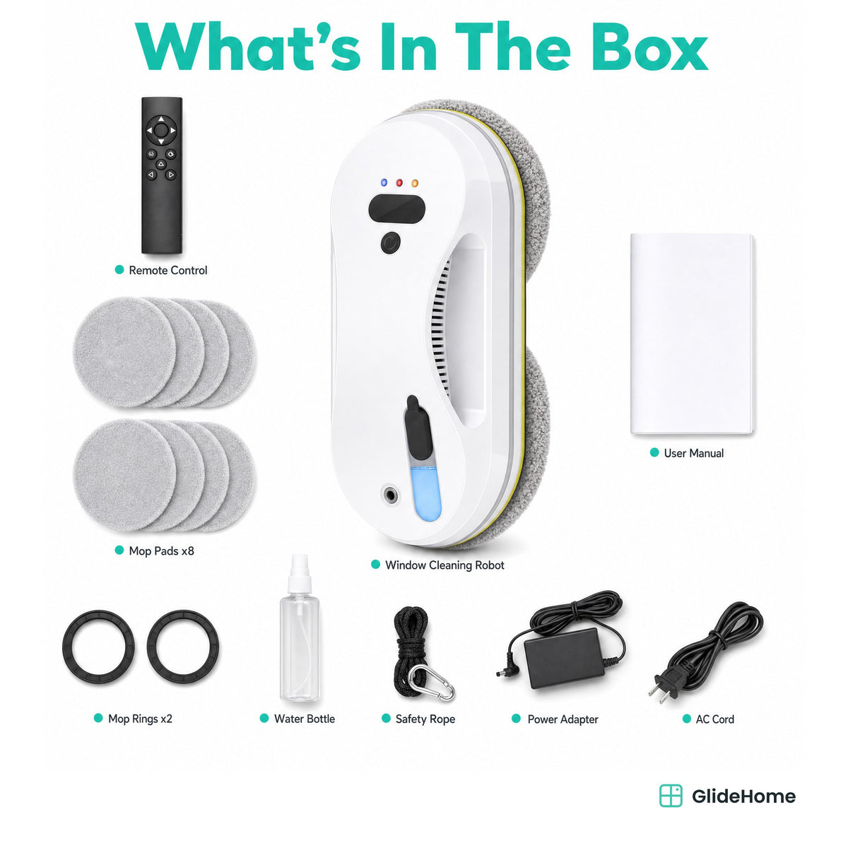 Ultrasonic Spray Window Cleaning Robot - what's in the box