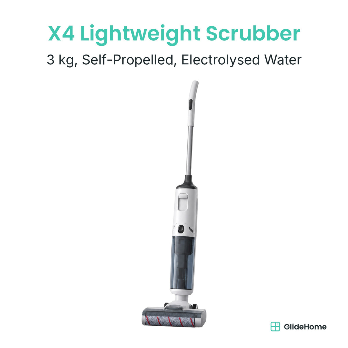 X4 Lightweight Cordless Floor Scrubber - 3 kg, Self-Propelled, Electrolysed Water